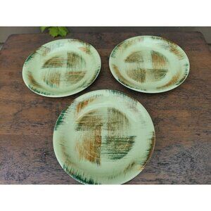 3  Vernon Kilns Raffia 6" Bread & Butter Plates